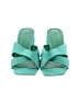 Wild Diva Color Block Green Teal Sandals Size 9 - photo 2