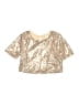 Knit Works 100% Polyester Metallic Gold 3/4 Sleeve Top Size 16 - photo 1