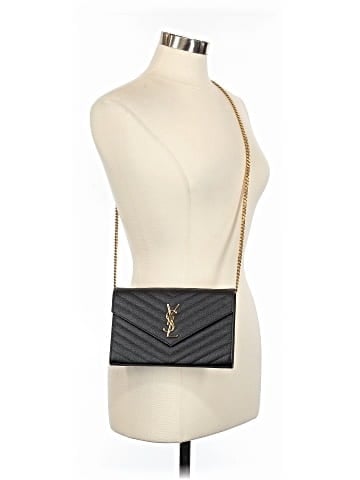 Saint Laurent Leather Cassandre Chain Wallet (view 2)