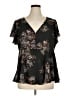 Torrid 100% Polyester Black Short Sleeve Blouse Size 1X Plus (1) - photo 1