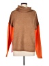 Lumiere Color Block Brown Turtleneck Sweater Size L (estimated) - photo 1