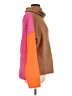 Lumiere Color Block Brown Turtleneck Sweater Size L (estimated) - photo 4