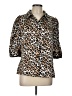Assorted Brands 100% Polyester Animal Print Brown 3/4 Sleeve Blouse Size L - photo 1