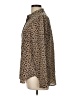 J.Crew 100% Silk Animal Print Brown Long Sleeve Silk Top Size 10 - photo 5