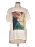 Maison Scotch 100% Polyester Graphic Ivory Short Sleeve Top Size Lg Tall (3) - photo 1