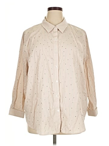 Susan Graver 3/4 Sleeve Button-Down Shirt (view 1)