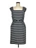 Ann Taylor Stripes Gray Casual Dress Size 8 - photo 1