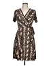 Studio One Animal Print Brown Casual Dress Size 10 - photo 1