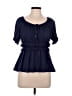 HD in Paris 100% Polyester Blue Short Sleeve Blouse Size 6 - photo 1