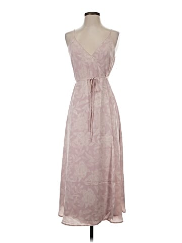 Madewell (Re)sourced Crepe Cami Wrap Dress in Pindot Blooms (view 1)