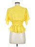 Shinestar 100% Polyester Yellow Short Sleeve Blouse Size M - photo 2