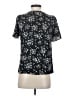 LC Lauren Conrad 100% Polyester Stars Black Short Sleeve Blouse Size XS - photo 2