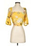 H&M 100% Polyester Yellow 3/4 Sleeve Blouse Size S - photo 1