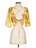 H&M 100% Polyester Yellow 3/4 Sleeve Blouse Size S - photo 2