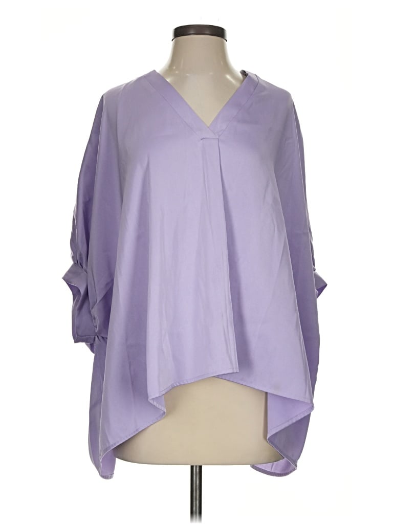 Pre-owned Entro 3/4 Sleeve Blouse In Purple