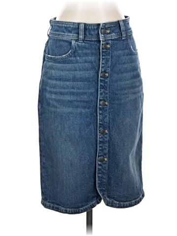Madewell Denim Button-Front Midi Skirt in Concho Wash (view 1)