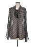 Bellatrix 100% Polyester Gray Long Sleeve Blouse Size M - photo 1