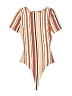Love Tree Stripes Orange Short Sleeve Blouse Size S - photo 2