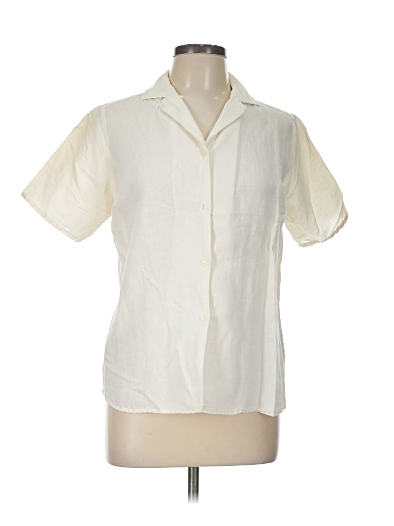 Pre-owned Jcrew Short Sleeve Blouse In Ivory