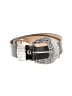 Assorted Brands 100% Leather Silver Black Leather Belt Size 36 waist - photo 1