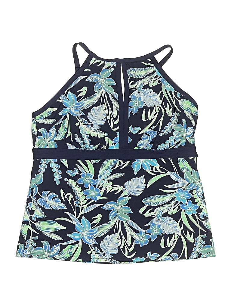 Pre-owned Lands' End Swimsuit Top Blue Swimwear