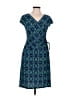 Jones Studio Print Teal Casual Dress Size 8 - photo 1