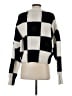 FRAME 100% Merino Extra Fine Wool Checkered-gingham Black Wool Pullover Sweater Size S - photo 2