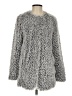 Aqua 100% Polyester Gray Faux Fur Jacket Size S - photo 1
