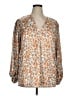 Unbranded Animal Print Orange Blue 3/4 Sleeve Blouse Size XL - photo 1