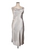 Bebe 100% Polyester Solid Silver Cocktail Dress Size XL - photo 1