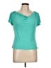 Apt. 9 100% Rayon Teal Short Sleeve Top Size L (petite) - photo 1