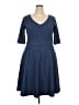 Boden Jacquard Floral Blue Casual Dress Size 16 - photo 1