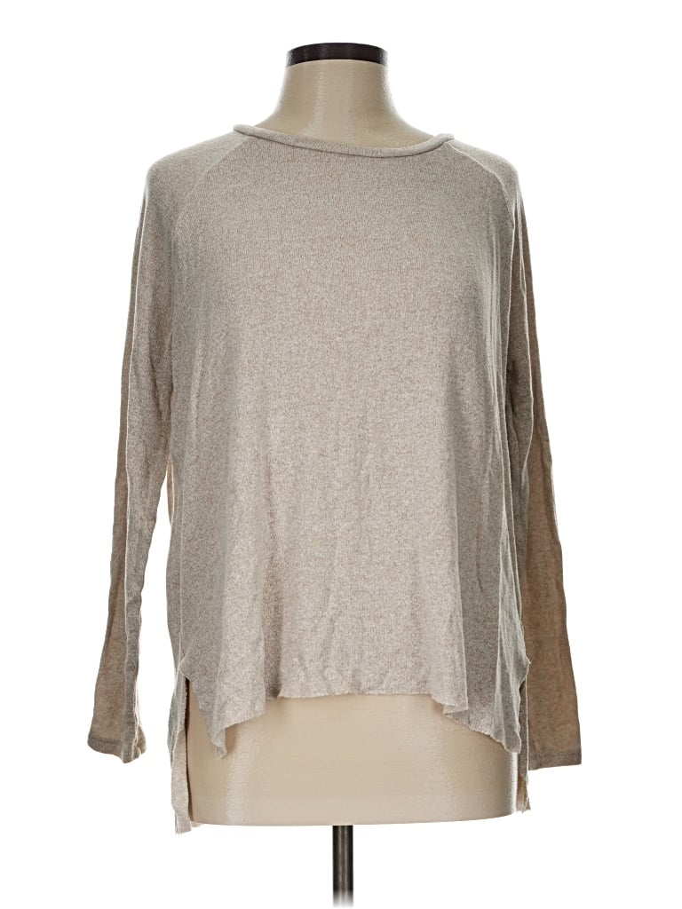 Pre-owned American Eagle Outfitters 3/4 Sleeve T-shirt In Tan