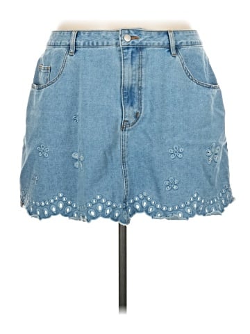 Cider Denim Skirt (view 1)