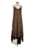 Zara 100% Polyester Chevron-herringbone Brown Green Casual Dress Size M - photo 1