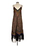 Zara 100% Polyester Chevron-herringbone Brown Green Casual Dress Size M - photo 2