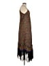 Zara 100% Polyester Chevron-herringbone Brown Green Casual Dress Size M - photo 4