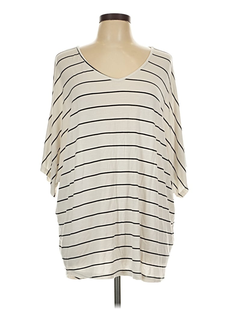 Pre-owned 24/7 Maurices 3/4 Sleeve T-shirt In Ivory
