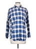 Lauren James Plaid Blue Long Sleeve Button-Down Shirt Size S - photo 1