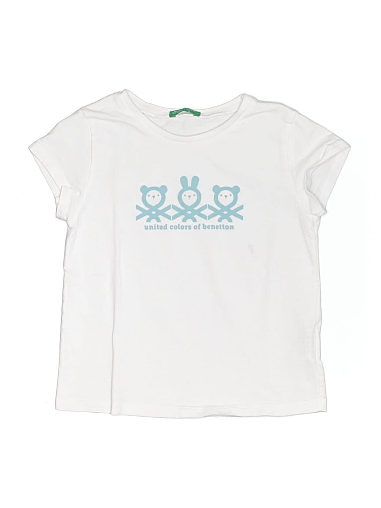 Pre-owned United Colors Of Benetton Kids'  Short Sleeve T-shirt In White