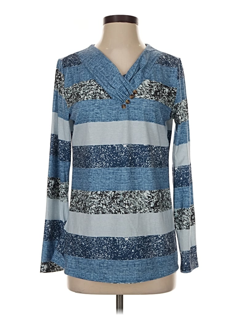 Pre-owned Miholl Long Sleeve Blouse In Blue