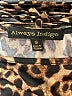 Always Indigo Animal Print Brown Long Sleeve Blouse Size M - photo 7