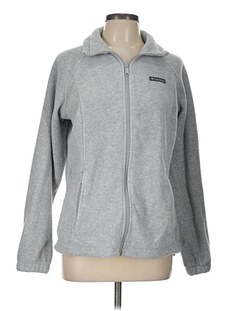 Pre-owned Columbia Zip Up Hoodie In Gray