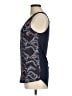 Express 100% Polyester Blue Black Sleeveless Blouse Size M - photo 5