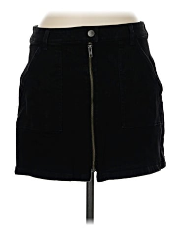 Madewell Denim Utility Zip Skirt in Black Frost (view 1)