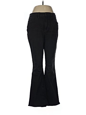 Madewell Petite Curvy Skinny Flare Jeans in Black Frost Wash (view 1)