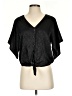 Shore 100% Polyester Black Short Sleeve Blouse Size S - photo 1