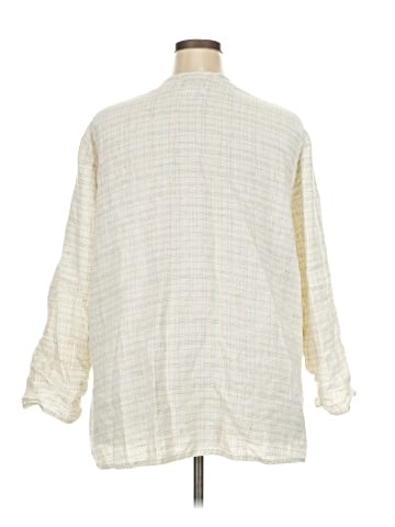 Flax 3/4 Sleeve Button-Down Shirt (view 2)