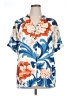 Unbranded 100% Polyester Tropical Blue Short Sleeve Blouse Size XL - photo 1