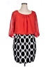 En Focus Studio Graphic Red Casual Dress Size 16 - photo 1